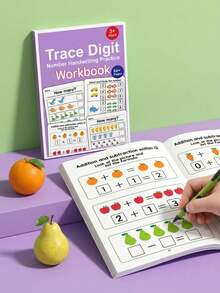 MINKOJA 1pc Number Coloring Practice Book, Suitable For Preschoolers' Logical Thinking Training, Suitable For 3-6 Years Old Children, Preschool Preparation Material, Fun Math Practice Book, Suitable As Holiday Gift, Classroom Learning Tool, School Supplies, Back To School Supplies, Toys - Multicolor - View 5