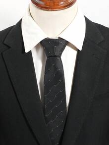 1件裝男士時尚條紋線條圖案極簡風領帶，適合商務通勤日常西裝搭配 - 彩色 - 查看 2
