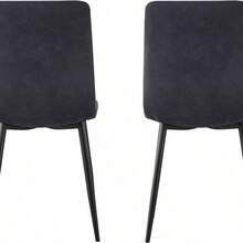 Mcc Direct Set Of 4 Faux Matte Suede Leather Dining Chairs With Metal Legs Home& Restaurants Henri - Light Grey - View 7