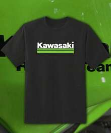 Men's Short-Sleeved Printed T-Shirts, Men's Plus-Size Cotton Clothing, Kawasaki K Logo T-Shirts, Men's Motorcycle Print T-Shirts - 白色 - 查看 1