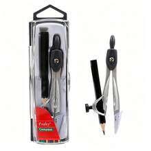 1pc Metal Adjustable Compass With Pencil Holder, Professional Geometry Drawing Tool, Suitable For Students, Drafting And Math Class Stationery, Back To School - A - View 1