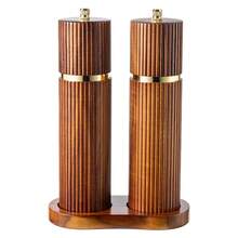 1PC/3PCS Line Pattern Rosewood Pepper Mill, Manual Wooden Grinder With Ceramic Core For Black Pepper, Seasoning Bottle For Home Use - Multicolor - View 6