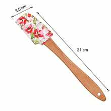 5/1 Printed Silicone Scraper, Detachable Wooden Handle, Kitchen Baking Tool, Home Cooking Utensil, Multiple Patterns Available - Multicolor - View 3