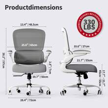 TRALT Sillas de Escritorio - Silla Ergonomica Escritorio - Sillas Ejecutiva para Escritorio con Soporte Lumbar - Silla Ergonomica de 330 Libras - Silla de Oficina Gamer para Casa (Azul Profundo) - BLANCO - Ver 3