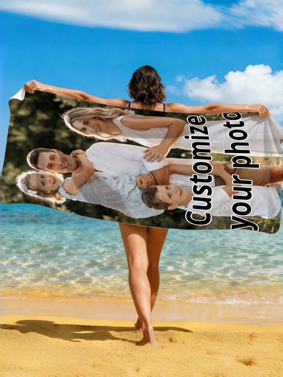 Custom Beach Towel, Beach Decor, Machine Washable, Lightweight & Practical, Quick Dry & Sand-Resistant, 2D Design, Skin-Friendly, Travel Essential, Vibrant Colors, Beach Shawl, Outdoor Camping, Summer Vacation - Multicolor - View 1
