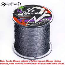 SOUGAYILANG Dây câu bện PE 4 sợi chất lượng cao - Độ bền cao, chống mài mòn, bền bỉ - Có các chiều dài 120 yard, 360 yard và 600 yard. - Xám - Xem 20