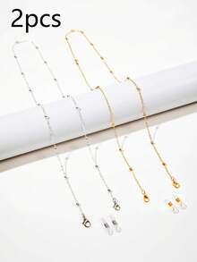 2pcs Fashion High End Metal Ball Fashion Glasses Chain Decoration Chain,Fashion Glasses Chain For Women And Girls,Fashion Glasses Accessories Non-Slip Glasses Chain - Multicolor - View 1