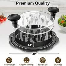 Clear Twist Chicken Shredder With Comfort Grip, 10 Inch Heavy Duty Visible Meat Shredder, Portable Kitchen Gift For Home & Camping Outdoor Use - Black - View 2