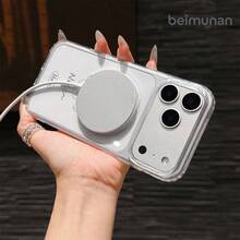 Entrega local rápida. 1 pieza. Funda magnética transparente con diseño de perro lindo y orificio para 11-17 Pro Plus. Alta transparencia, anticaídas. Regalo perfecto para cumpleaños/Día de San Valentín/parejas. - 1 imagen - Ver 5