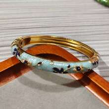 1pc Fashionable New Bohemian Style Gold-Plated Floral Enamel Bracelet, Suitable For Women And Girls (Due To Enamel, Color May Vary Slightly Under Different Lighting) - Small Flower Bracelet - View 37