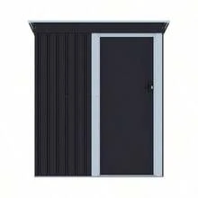 Outdoor Metal Removable Storage Shed Garden Storage Shed With Lockable Door For Firewood Garbage Can Tools Lawnmower Bike Shed Waterproof Log Store For Backyard Patio Rust-Resistant Not Include Foundation 164cm W X 77cm D X 182cm H - Charcoal Black - View 8