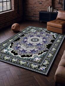 1 Stück Vintage eleganter Stil Innen Dekoration großer Teppich, neues Kunst-Kaschmir-Material waschbare Unterseite Innen Teppich, Wohnzimmer Teppich, Sofa Teppich, Schlafzimmer Teppich, Nachttisch Teppich, Raum Matte, Esszimmer Küche Teppich, Bürostuhl Matte, Eingangsbereich Matte, Outdoor Picknick Matte, Outdoor Camping Decke, Multi-Größen Teppich - Mehrfarbig-1 - Übersicht 2