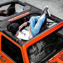 Red de carga trasera para SUV todoterreno, malla elástica de almacenamiento para barra de techo del coche, accesorios de modificación para fijar equipaje del vehículo - A - Ver 1