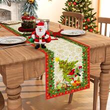 The Grinch 1pc Green Monster Christmas Table Runner, Merry Christmas Tablecloth, Christmas, Winter Holiday, Home, Kitchen, Dining Room, Table Decor, 13x72 Inches - Multicolor - View 5