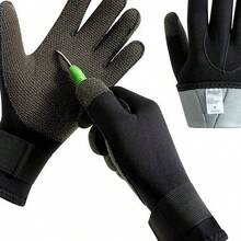 In-Stock 3~5mm Gloves, Cut-Resistant, Wear-Resistant, Non-Slip, Suitable Crab Catching, Scratch-Proof, Warm Snorkeling Gloves - Silver ~ Kevlar Titanium Coating ~ 3mm - View 1