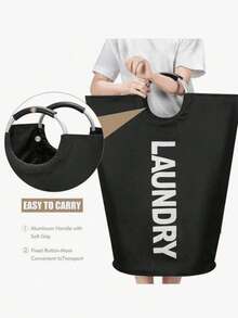 1pc 92L Extra Large Portable Fabric Laundry Basket, Foldable Design, Sturdy Thickened Handheld Laundry Bucket, Multi-Scenario Storage Bin, Suitable For Clothes, Toys, Miscellaneous Items, Home Decor #Laundry Basket #Home Storage #Clothes Organization #Bathroom Storage #Foldable Storage Bin - Multicolor - View 6