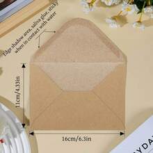 20/50/100pcs Brown Kraft Self-Seal Envelopes,16cm X 11cm Invitation Envelopes Ideal For Wedding Invitations, Thank You Notes, And Gift Cards - Kraft Paper Envelope - View 2