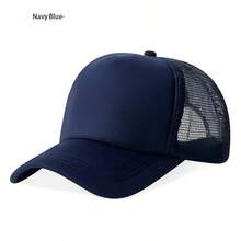 Classic Retro Y2K Hollow Mesh Trucker Cap, Unisex All Seasons Hat In Pink & Black. Great Holiday & Daily Gift, Ideal For Beach Travel, Wedding, - One Size Fits All - View 3