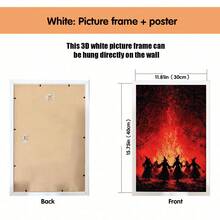 1pc Framed Canvas Wall Art, Vintage Red Fire Witch Gathering, Four Witches Holding Hands In Dark Forest, Gothic Dark Academia Eerie Halloween Witch Atmosphere Wall Decor - Campfire Witch - View 18