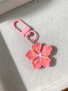 5pcs Vibrant Cherry Blossom Keychains, Bohemian Style, Versatile Keyring Bag Charm Accessories, Souvenir Gift For Friends, Exquisite Flower Keychains - 5 Cherry Blossom Keychains - View 8