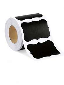 242/121/8pcs Black PVC Handwritten Labels, Removable, Reusable, Waterproof, Residue-Free, Kitchen Storage Marking Stickers Blackboard Labels | Price Tags [Random Style Shipment] [Single Roll/121pcs] Customizable Dessert Labels, Personalized Stickers; Food Classification Labels, Kitchen Storage Stickers, Seasoning Organization Labels, Kitchen Self-Adhesive Stickers - Multicolor - View 2