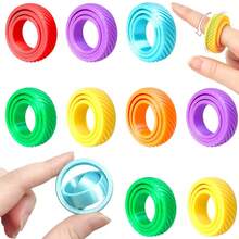 1 bộ 1 chiếc nhẫn xoay fidget 3D mini, nhẫn giảm căng thẳng ngón tay cầm tay, đồ chơi cảm giác chống lo âu cho người lớn, cải thiện sự linh hoạt ngón tay và tập trung (màu ngẫu nhiên) - Nhiều màu - Xem 2