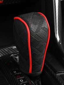 Universal PU Leather Anti-Slip Car Gear Shift Lever Cover, Black Car Accessory, Anti-Slip Decorative Driving Control Sleeve - A - View 10