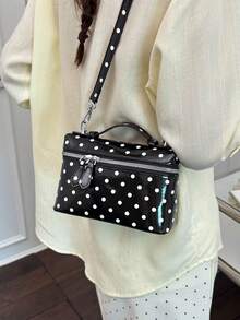 Dedoo Solid Color Litchi Texture PU Square Women's Crossbody Bag Small Wallet Daily Fashion Accessory - Black - View 9