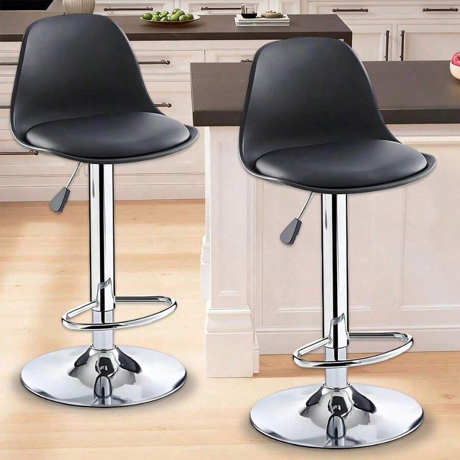 2PCS Bar Stools Adjustable Breakfast Swivel Gas Lift Chair Kitchen Cafe Pub Tool - 1 - View 1
