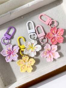 5pcs Vibrant Cherry Blossom Keychains, Bohemian Style, Versatile Keyring Bag Charm Accessories, Souvenir Gift For Friends, Exquisite Flower Keychains - 5 Cherry Blossom Keychains - View 11