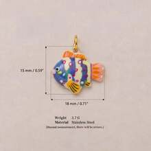 1pc DIY Colorful Summer Fashion Fresh Pendant Necklace, Phone, Can, Ice Cream, Star, Camera, Sun, White Dove, Goose, Flip-Flop Pendant, Dopamine Style Fashion Necklace, Stainless Steel Vacuum Plated 18k Gold, Displaying Women's Fashion Charm Item, Pendant For Jewelry Making. High-End Jewelry, Stainless Steel Accessories - Multicolor - View 37