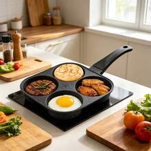 High-Quality Non-Stick Egg Pan, Suitable For Eggs, Burgers And Omelets - Heat-Resistant Wooden Handle, Easy Food Release, Easy To Clean - Ideal Choice For Home Kitchen Cooking - View 5