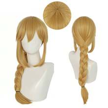 Applejack Cosplay Wig - Golden Blonde Braid Anime Hair With Faux Scalp, Heat Resistant & Natural Fluffy For Daily Fashion, Halloween & Party - Gold - View 8