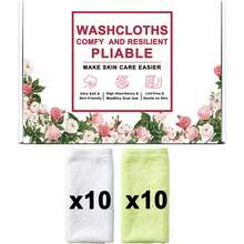 Makeup Remover Cloths, Cleansing, Reusable, Soft & Washable Coral Fleece Microfiber Washcloths/Towel For Face, Eye, Lips, Pack Of 4/6/20, 10 X 10 Inch - Multicolor - View 26