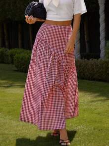 Women Skirts - Red and White - View 7