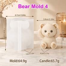 Zhonghui Mold 3D Cute Teddy Bear Silicone Mold, Animal Bear Candle Mold For DIY Scented Candles, Resin, Soap, Plaster, Handmade Gift And Home Decor Crafts - Animal - View 12