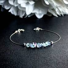 Relieve Negative Emotions Natural Crystal Natural Rainbow Fluorite Chip Bracelet, Symbolizing Good Luck And Prosperity. It's A Perfect Daily Gift For Women. [Natural Stone Colors And Shapes May Vary] - Multicolor - View 2