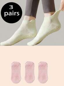 3/6/10 Paar farbige Yoga-Socken für Damen mit rutschfestem Silikonbündchen und bequemem elastischem Kordelzug, kurze Yoga- und Tanzsocken Einfarbig, geeignet für Sport, Ballett und Yoga - Verschiedenfarbig - Übersicht 17