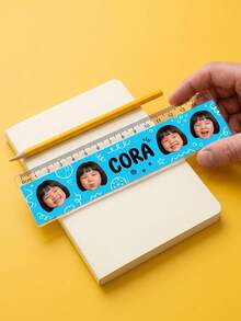 Custom Photo Name Acrylic Ruler, 15cm Cute Graffiti Kids Straight Ruler, Bright Color School Stationery, Clear Precise Scale, Back To School Supplies For Boys Girls, Personalized Custom Gift For Classroom Study - Multicolor - View 4
