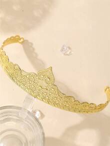 1件裝女款皇冠奢華復古風新娘髮箍，新娘髮飾，節慶傳統派對頭飾 - 金色 - 查看 2