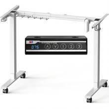 SHW - Marco de computadora eléctrico de alta calidad, base motorizada ajustable en altura para mesas de 40 a 72 pulgadas, marco de soporte suave para el hogar u oficina, color blanco - blanco - Ver 1