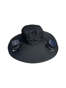 Solar Powered Double Fan Cooling Hat, USB Rechargeable, Adjustable Strap, Breathable, High-Efficiency, Long-Lasting, Powerful Airflow, Suitable For Outdoor Activities - A - View 14