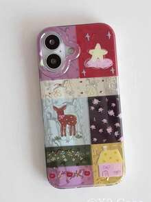 1件 Ins 鹿紋 IMD 全包防摔 TPU 手機殼，適用於 Apple 11 Pro Max/12 Pro Max/13 Pro Max/14 Pro Max/15 Pro Max/16 Pro Max/17 Pro Max - 彩色 - 查看 1