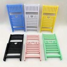 1pc Cute Macaron Phone Stand, Desktop Decoration, Fun INS Chair Style, Foldable Portable Phone Holder Gift - A - View 6