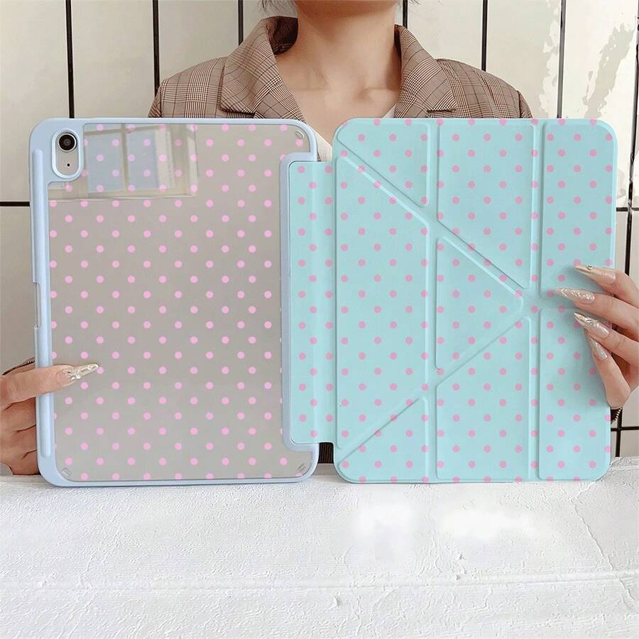1件波點雙面平板保護殼,相容 iPad Pro 11/10代 10.9 吋 2022 智慧保護殼/Air 13(M3 2025)/Air 11(M3 2025)/Air 11(M3 2025)/11(A16 2025)/相容 Galaxy Tab S10+/S9/A9,相容 Galaxy A9/S9/S7/S18+,相容 Matepad - 彩色 - 查看 1