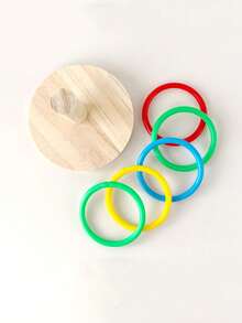 Natural Wooden Parrot Chewing Toy With Colorful Chewing Rings, Suitable For Lovebirds, Cockatiels, Parakeets And Parrots. Interactive Educational Stimulation, Parrot Accessories, Pet Play Toys, Fun Design, Random Color. - A+B - View 8