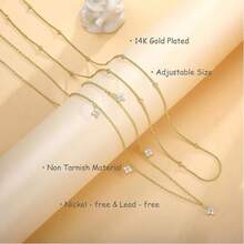 1pc Luxury Double Layer Floral Rhinestone Waist Chain, Adjustable Body Chain, Suitable For Daily Wear, Party, Beach, Bikini Decoration Accessory - Gold - View 3