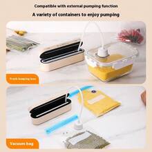 SOKANY Wireless Vacuum Sealer - 60KPa Powerful Suction, Fast Vacuum | Dual Mode (Vacuum Preservation + Single Seal) | 1500mAh Long Battery Life, Suitable For Kitchen Fresh Meat Preservation/Refrigerator Organized Storage And More - Apricot - View 9