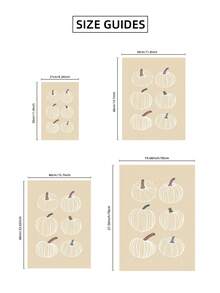 1pc Frameless Halloween Minimalist Pumpkin Line Art Print Fall Wall Decor Thanksgiving Poster Aesthetic Apartment Living Room Bedroom Back To School Funky Posters Dorm Essentials - Frameless - View 8