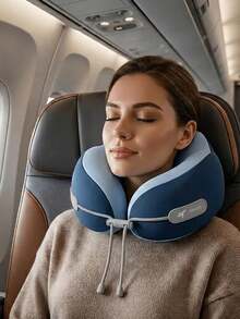 1/2 piezas Almohada de cuello en forma de U de espuma de memoria, múltiples opciones, almohada portátil para siestas de viaje, almohada de cuello de rebote lento, esencial para siestas en la oficina, almohada de soporte de cuello para viajes en avión, desmontable y lavable a máquina, con bolsa de almacenamiento, soporte de cuello, almohada de viaje con soporte de rebote lento - Multicolor - Ver 2
